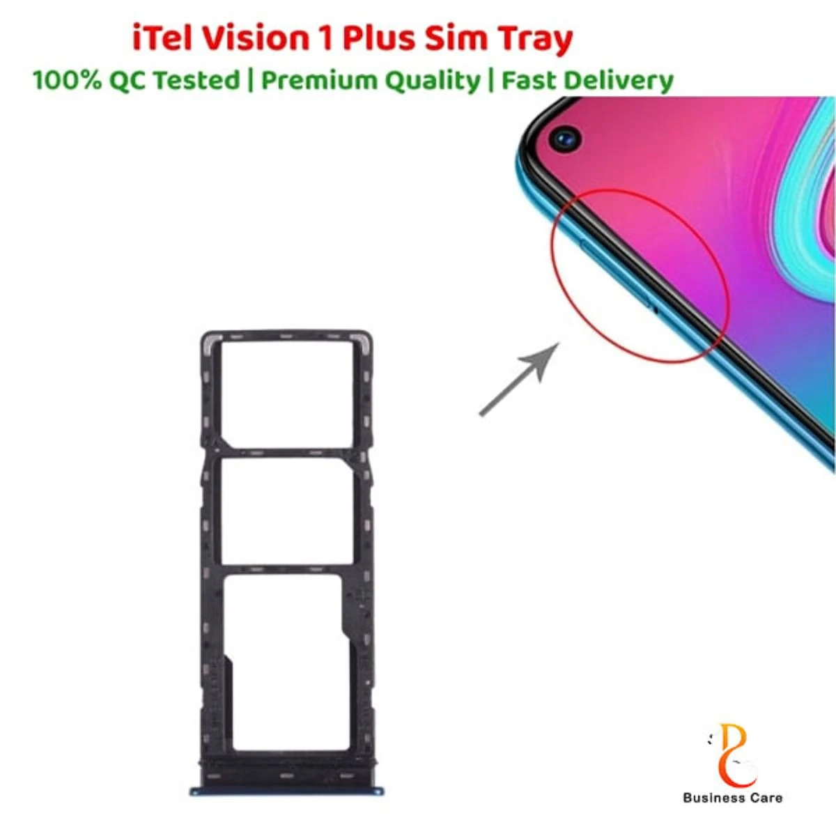 Itel vision 1 pro এর জন্য s i.m কার্ড হোল্ডার ট্রে কালো-নীল-সাদা-সবুজ
