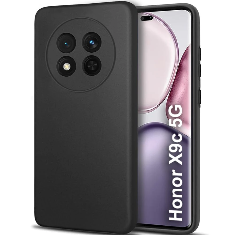 TheGiftKart Sleek Back Cover Case for Honor X9C 5G Soft Silicon Back Cover Case for Honor X9C 5G (Silicone, Black)