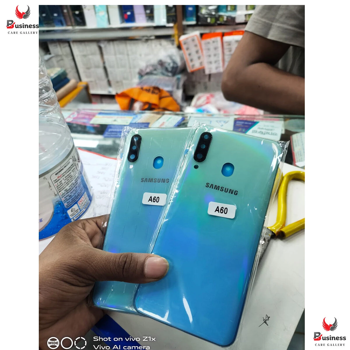 Replacement Backshell Panel + midel frame for Samsung Galaxy A60 Battery Back Door Back panel