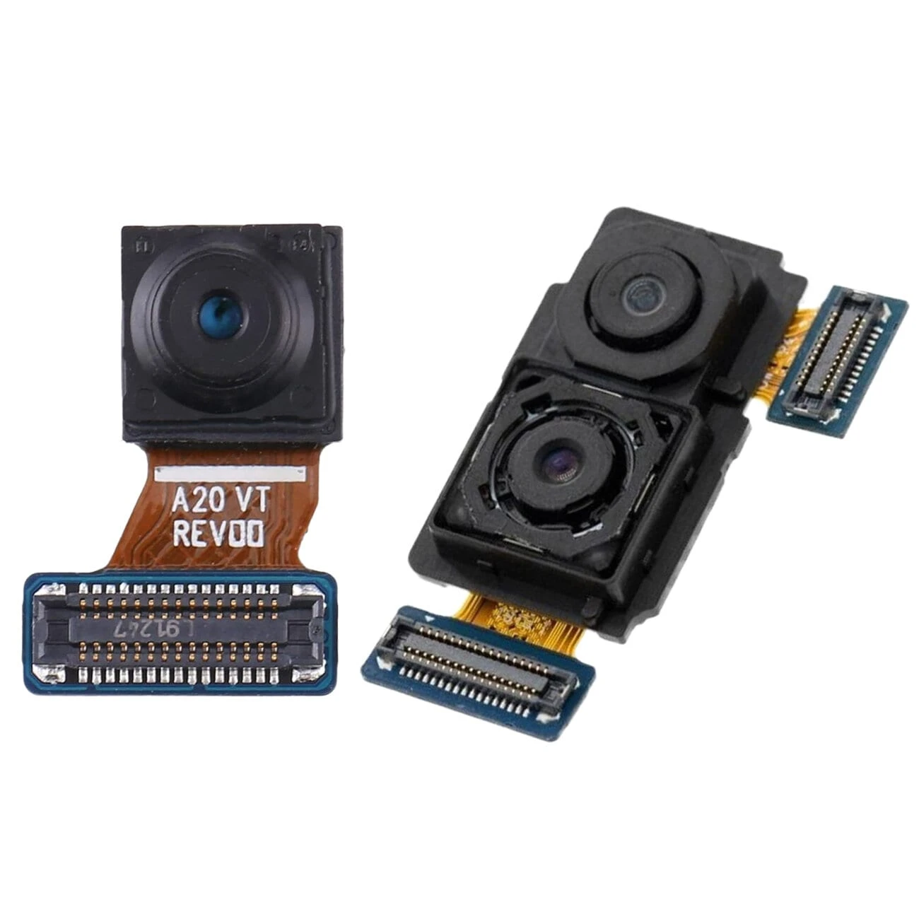 Back Rear Big Main Camera Module Flex Cable For Samsung Galaxy A20 A205 Small Front Camera Flex Replacement Parts
