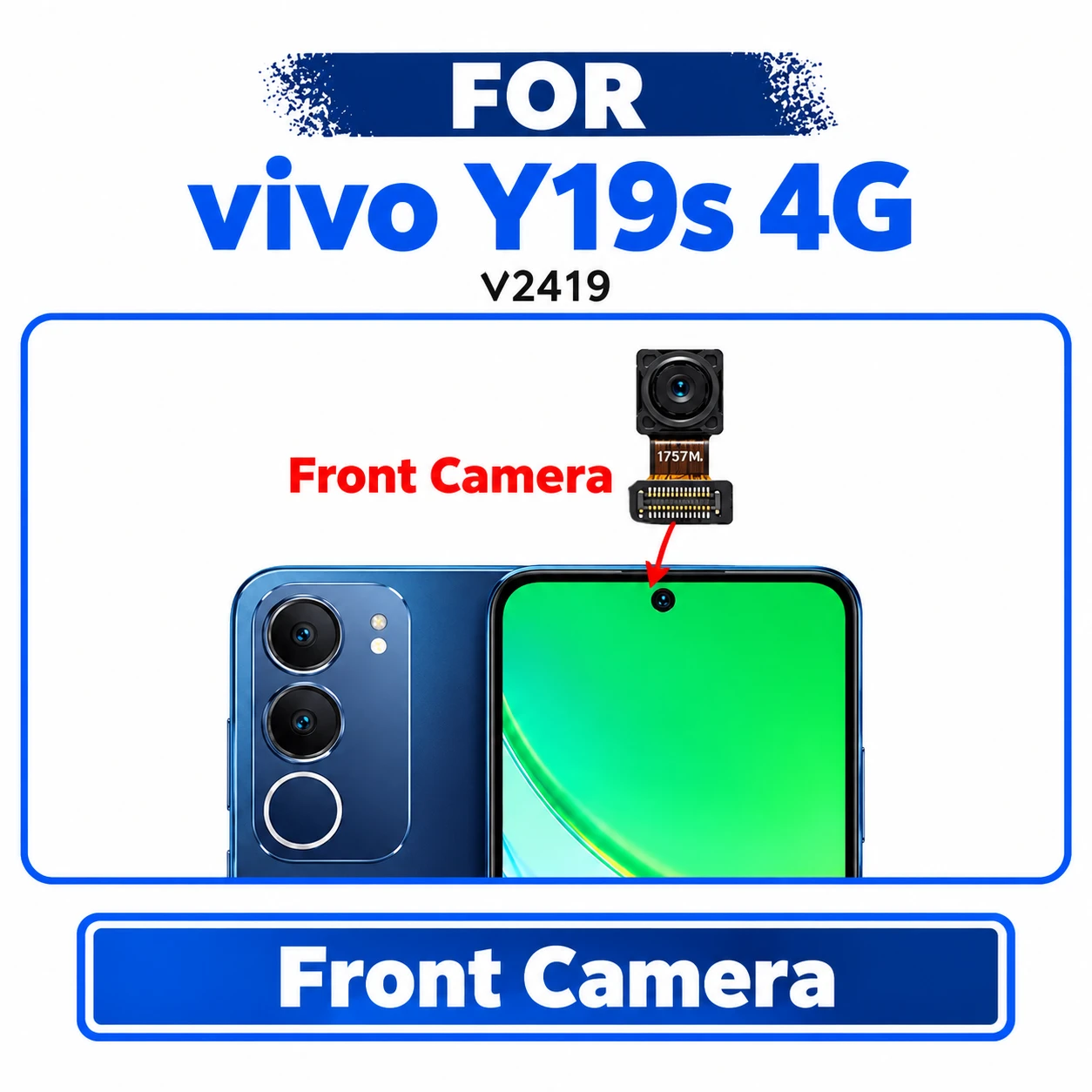 ivo Y19s 4G Front Camera Module - Front Selfie Camera Flex Cable Ribbon Sensor Replacement Repair Spare Parts For V2419