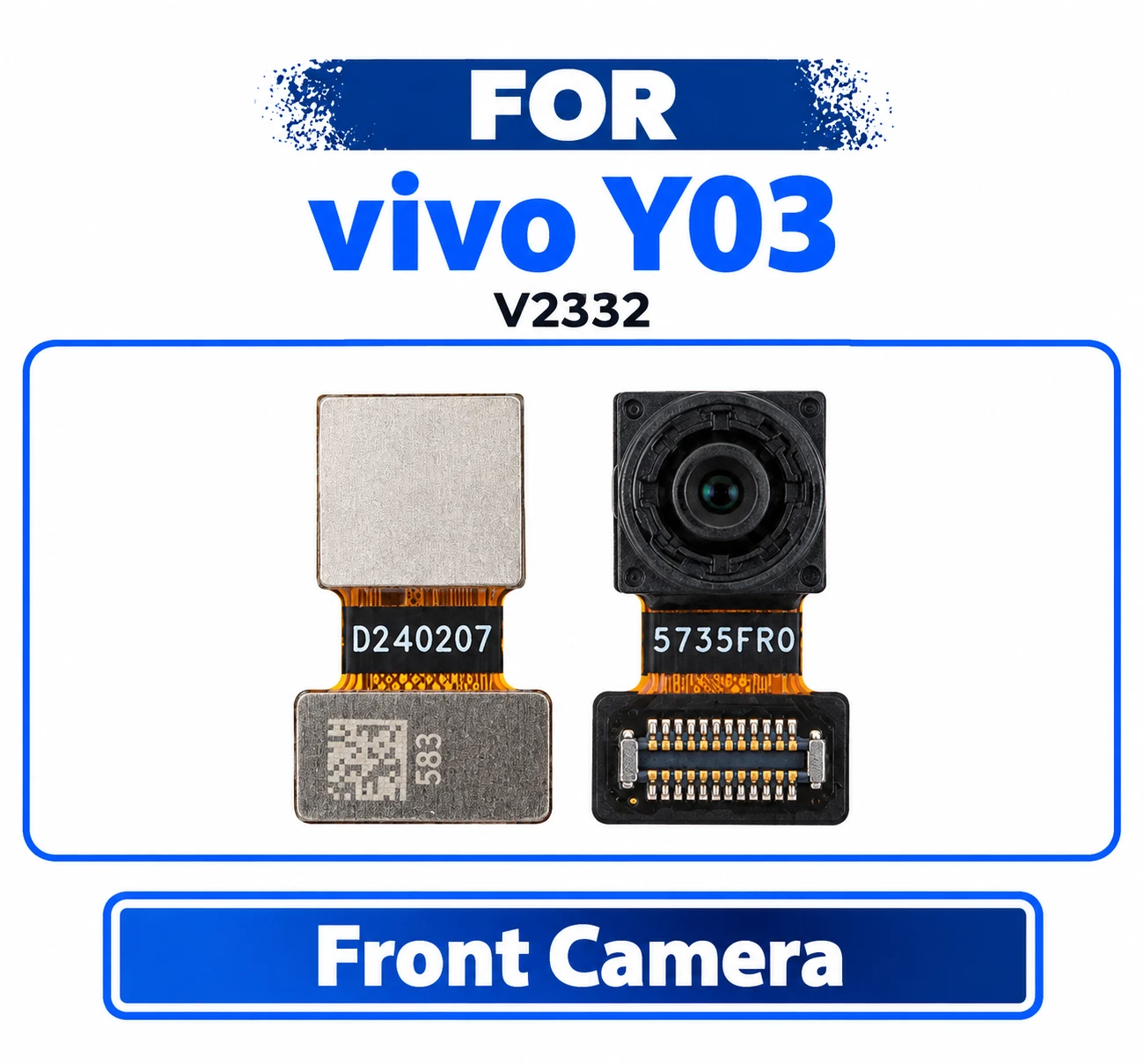 vivo Y03 Front Camera Module - Front Selfie Camera Flex Cable Ribbon Sensor Replacement Repair Spare Parts For V2332