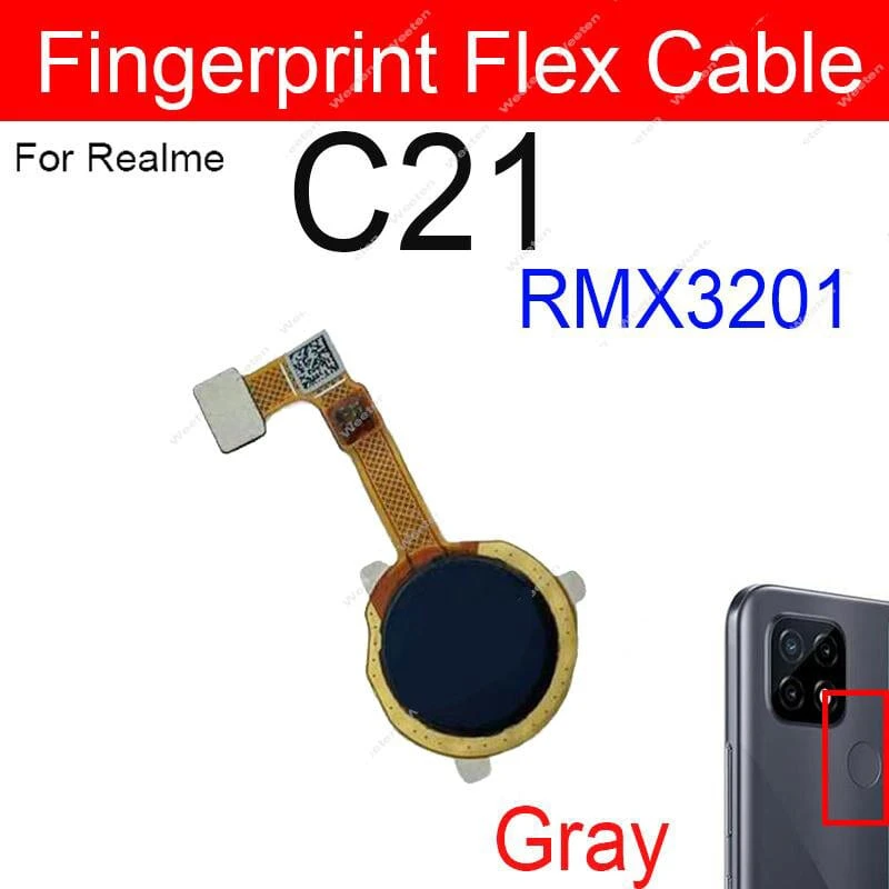 Fingerprint Touch Scanner Sensor for Realme C21 RMX3201 Replacement Parts