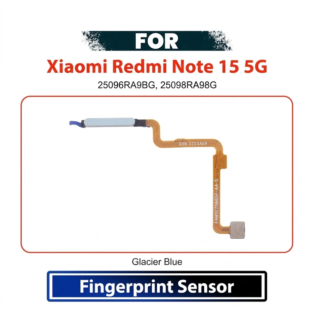 Xiaomi Redmi Note 15 5G Fingerprint Sensor Flex Cable Home Button Scanner Replacement Repair Spare Part 25096RA9BG, 25098RA98G