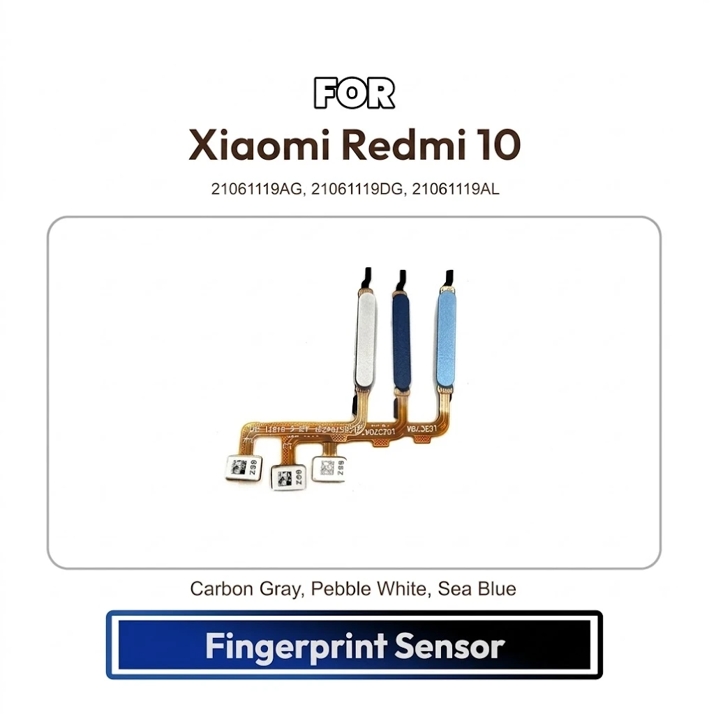 Xiaomi Redmi 10 Fingerprint Sensor Flex Cable Home Button Scanner Replacement Repair Spare Part (21061119AG 21061119DG 21061119AL)