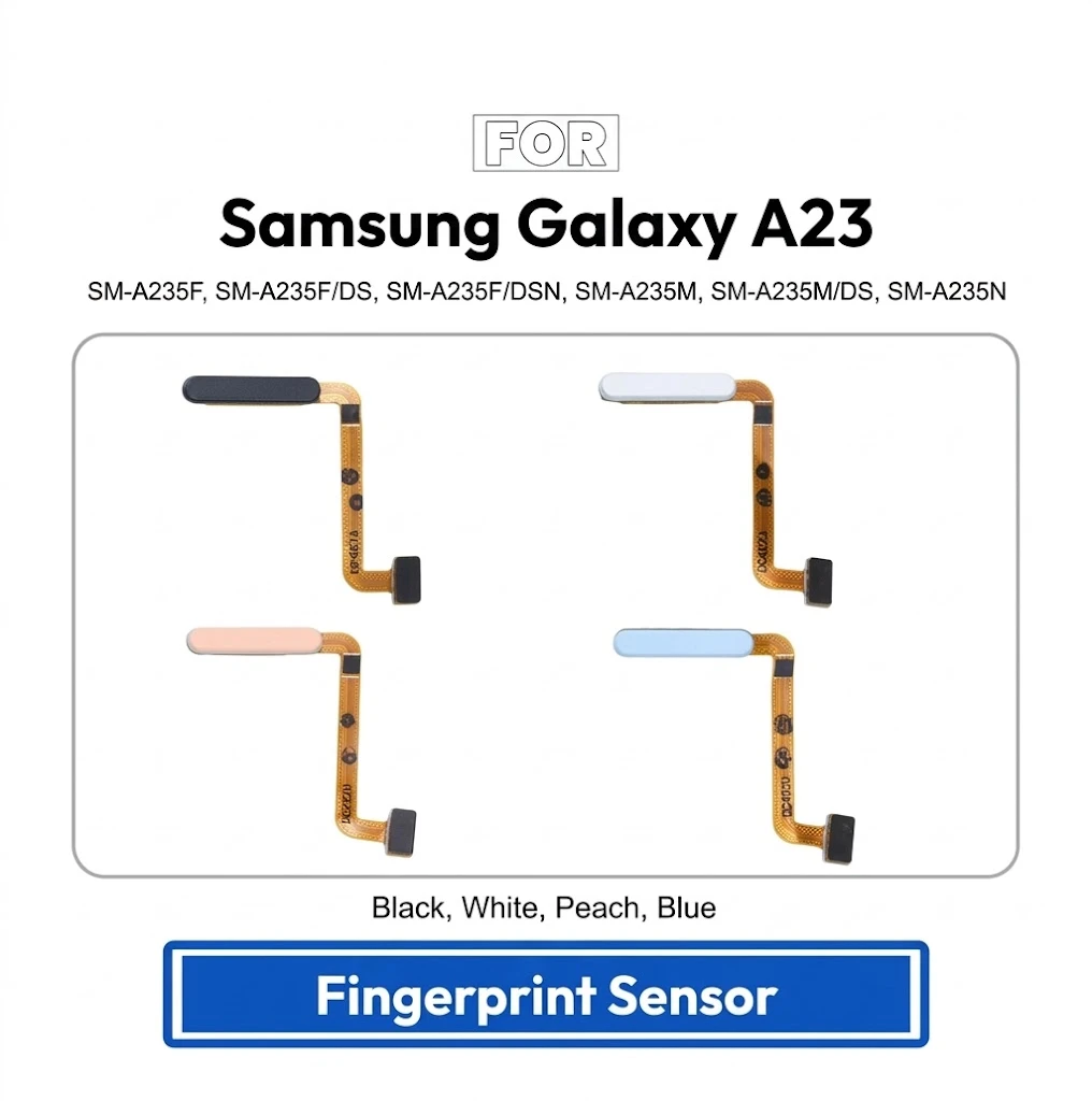 Samsung Galaxy A23 Fingerprint Sensor Flex Cable Home Button Scanner Replacement Repair Spare Part (SM-A235F, SM-A235F/DS, SM-A235F/DSN, SM-A235M, SM-A235M/DS, SM-A235N)