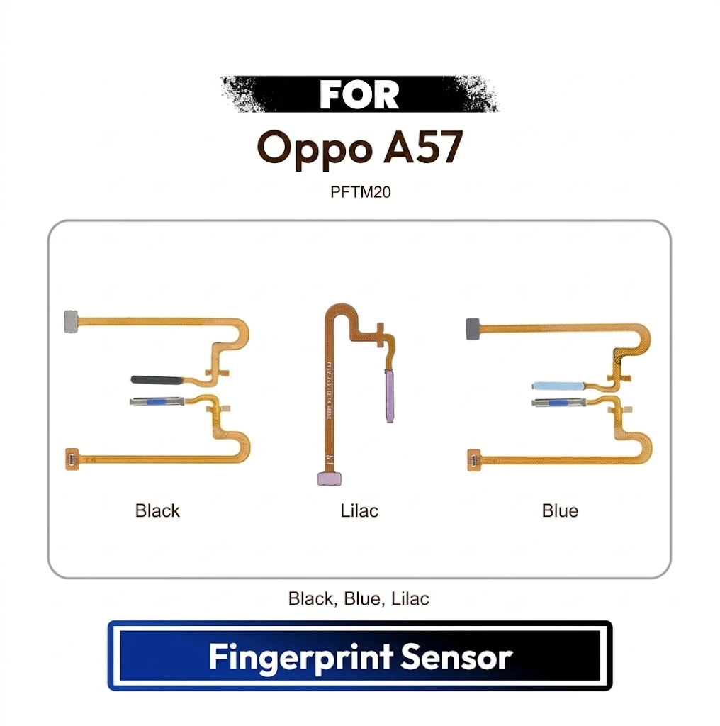 Oppo A57 Fingerprint Sensor Flex Cable Home Button Scanner Replacement Repair Spare Part (PFTM20)