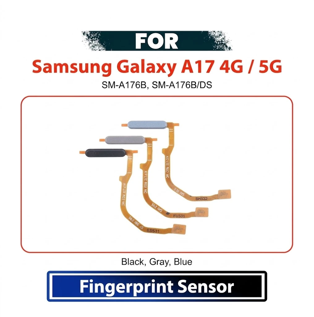 Samsung Galaxy A17 4G, A17 5G Fingerprint Sensor Flex Cable Home Button Scanner Replacement Repair Spare Part