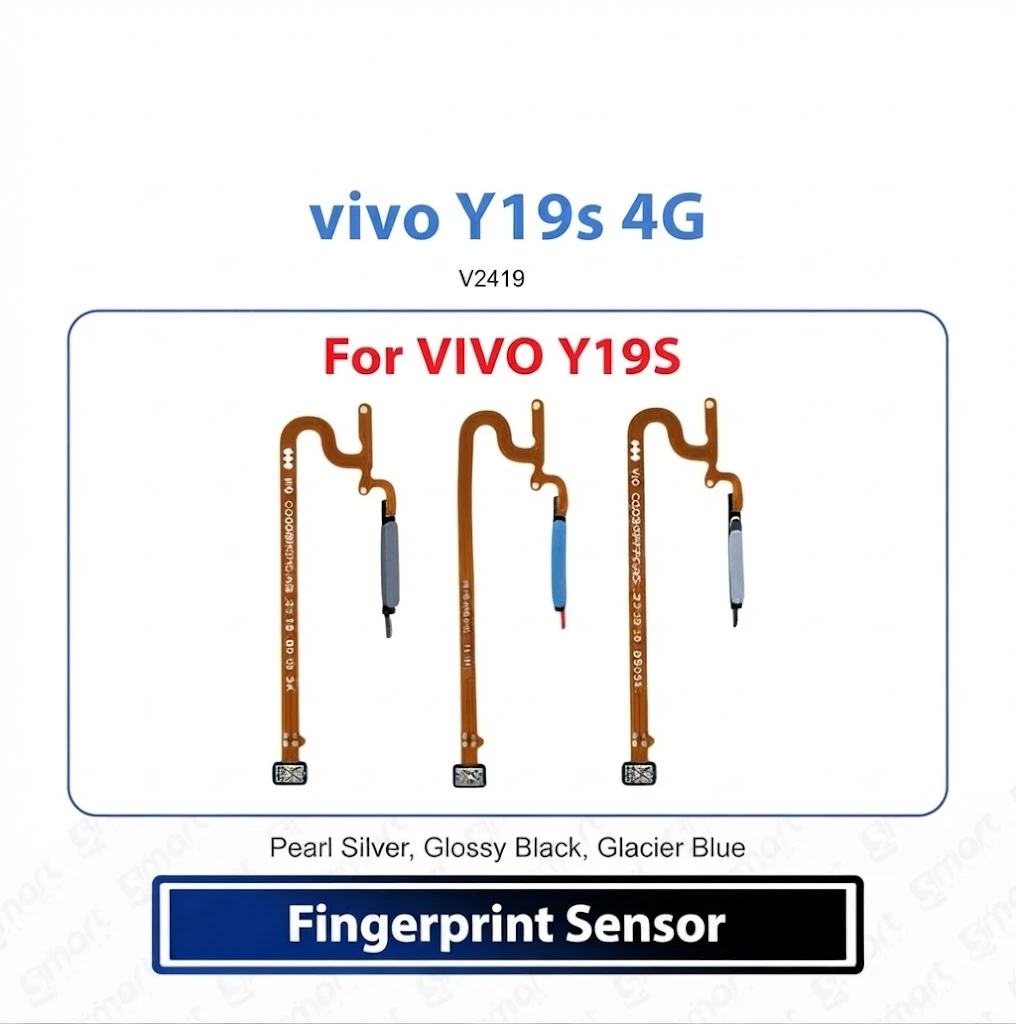 Vivo Y19s 4G Fingerprint Sensor Touch Sensor Finger Power Switch ON/OFF Side Button Key Flex Cable Replacement Part for V2419