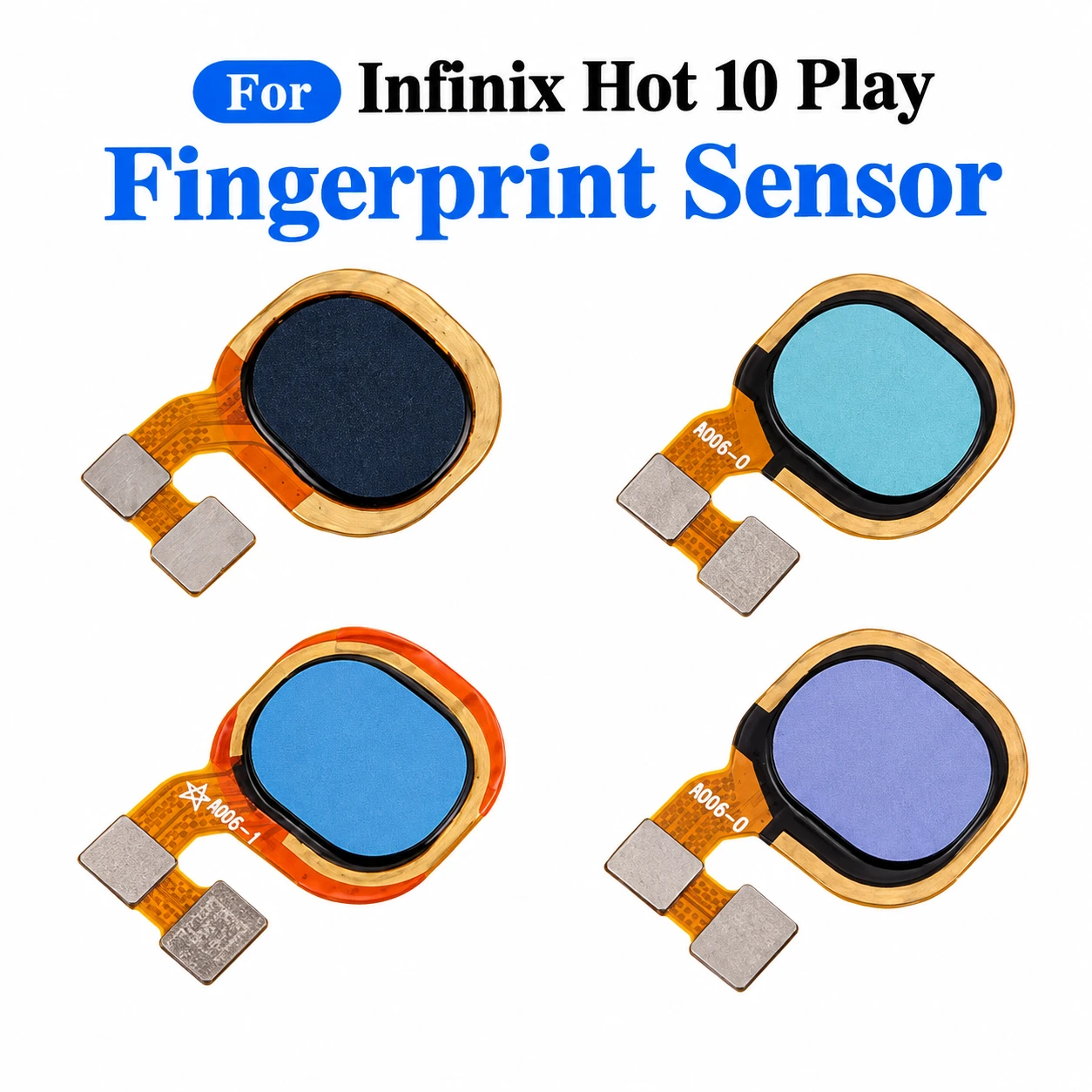 For Infinix Hot 10 Play Fingerprint Sensor with Flex Cable