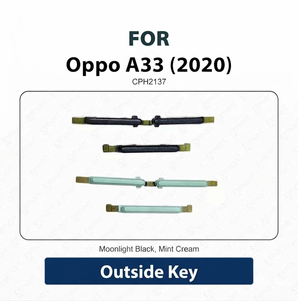Oppo A33 (2020) External Side Keys - Power On Off Switch Button & Volume Up Down Outside Key Replacement Repair Spare Parts CPH2137