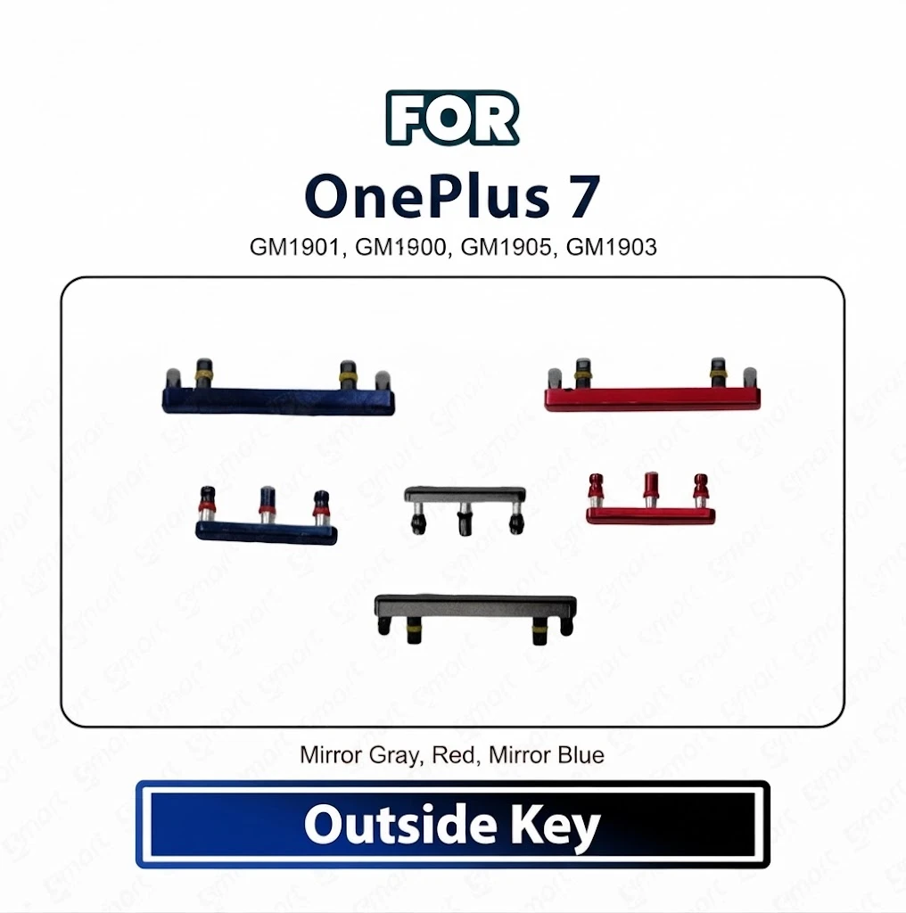 OnePlus 7 External Side Keys - Power On Off Switch Button & Volume Up Down Outside Key Replacement Repair Spare Parts GM1901, GM1900, GM1905, GM1903