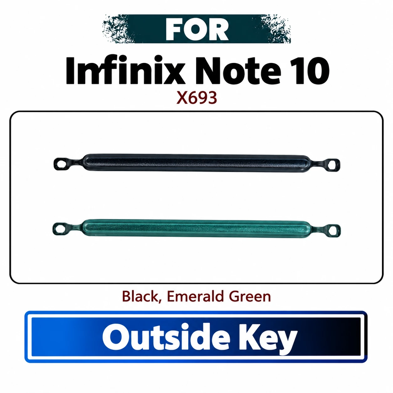 Infinix Note 10 External Side Volume Key Cap - Outer Volume Up Down Switch Button Key Replacement Repair Spare Parts (X693)