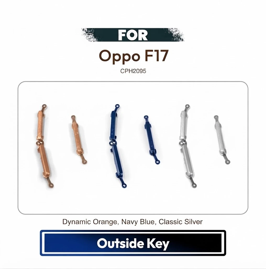 Oppo F17 On Off, Volume Up Down Button Side Key, Outside Key Replacement Repair Spare Part For CPH2095