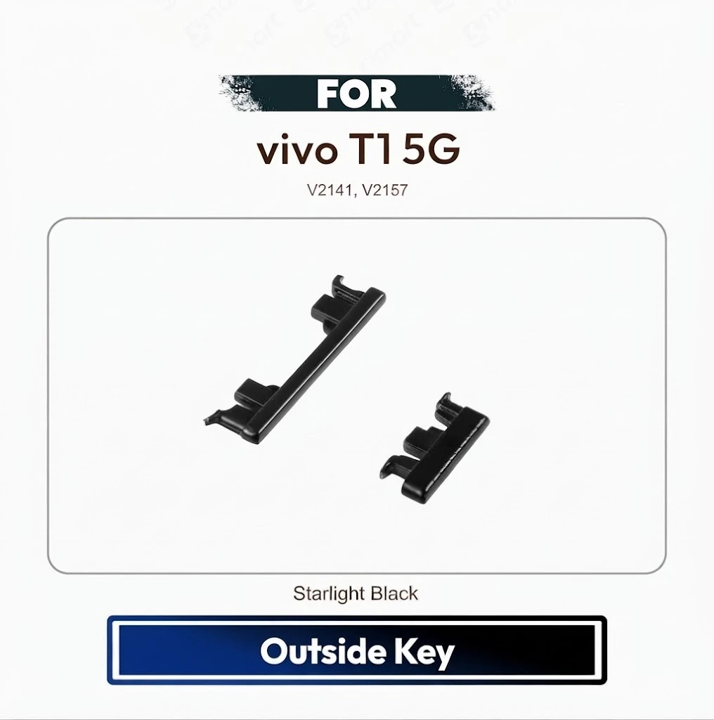 vivo T1 5G On Off, Volume Up Down Button Side Key, Outside Key Replacement Repair Spare Part For V2141, V2157