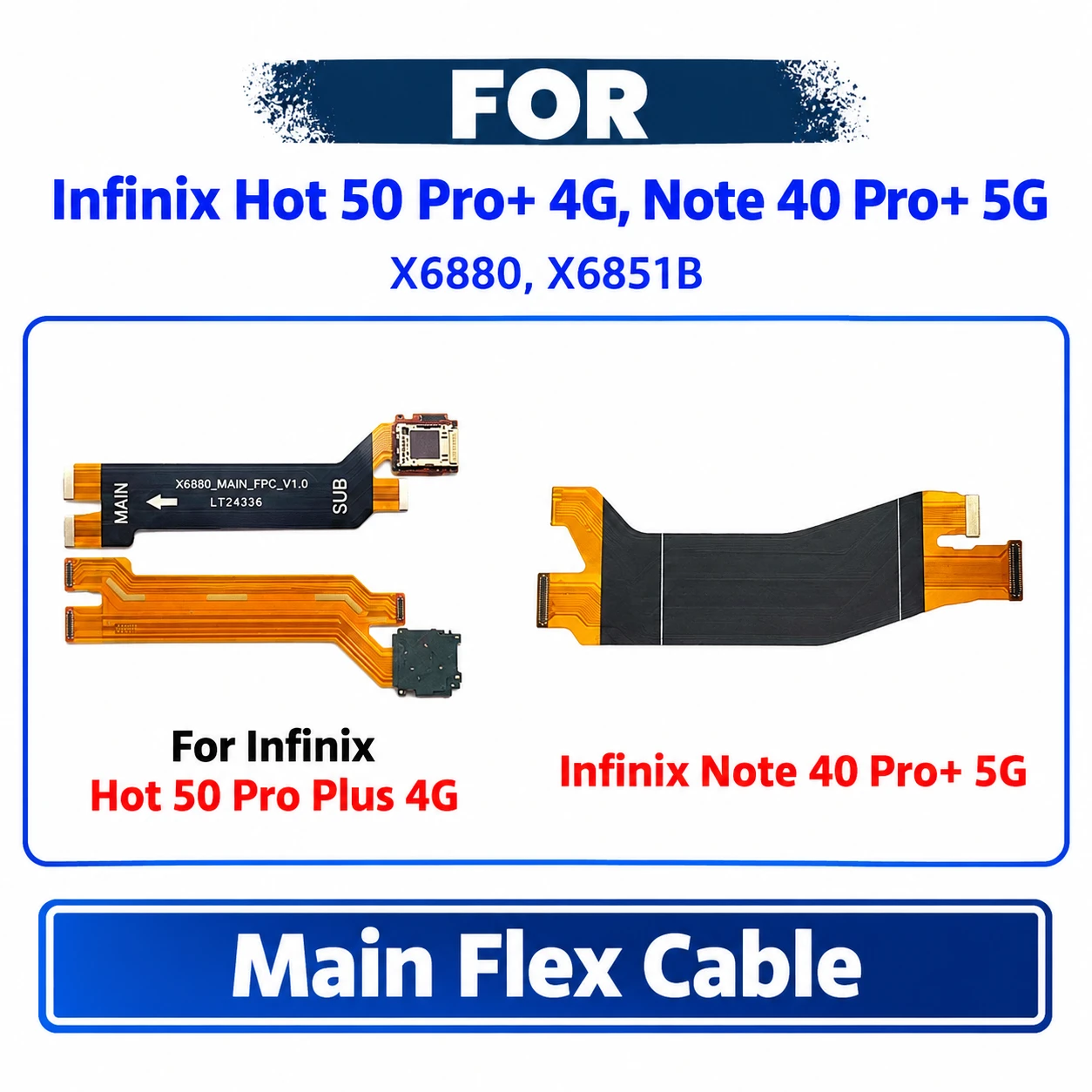 Infinix Hot 50 Pro+ 4G, Infinix Note 40 Pro+ 5G Main Board Motherboard Connector Flex Cable - Ribbon Replacement Spare Repair Part