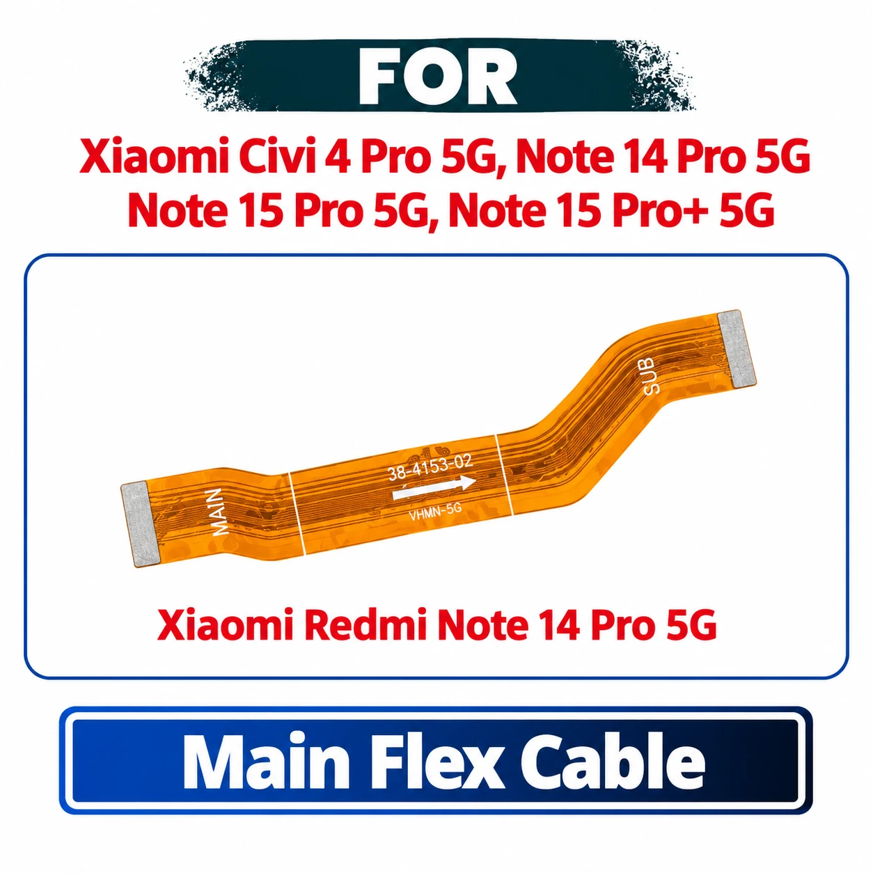 , Redmi 14 Pro 5G, Main Board Motherboard Connector Flex Cable Replacement Repair Part